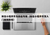 微信小程序开发教程专辑（微信小程序开发入门视频教程）