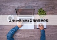 上海seo优化排名公司的简单介绍