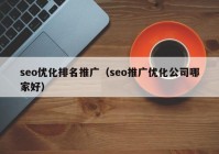 seo优化排名推广（seo推广优化公司哪家好）